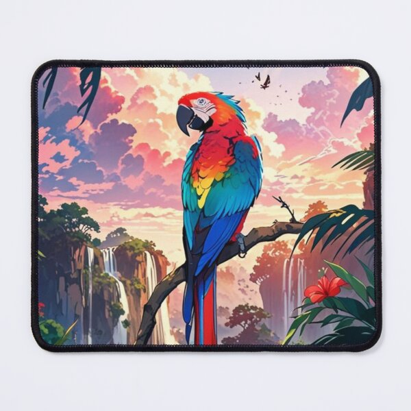 Item preview, Tropical Rainbow Macaw – Paradise Jungle Waterfall designed and sold by aloksahu123.