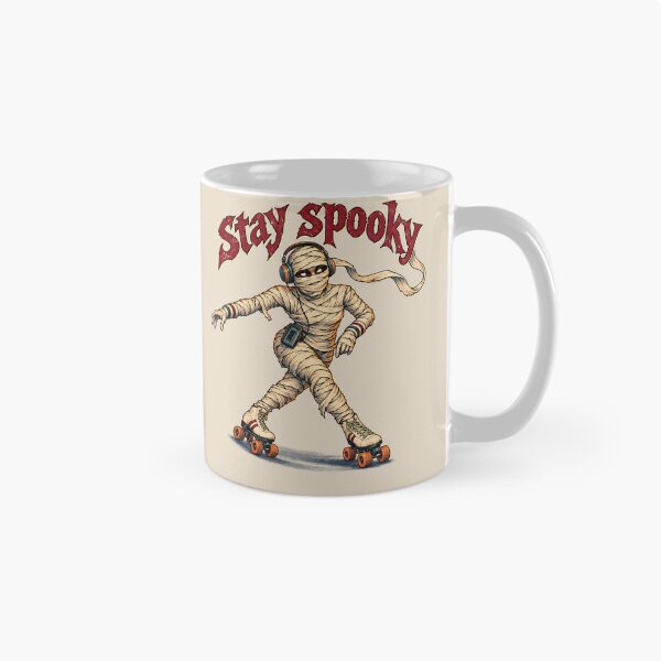 Item preview, Retro Roller Skating Mummy Stay Spooky Halloween designed and sold by MythicCotton.