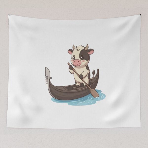 Item preview, Cute Cow Riding Venice Gondola designed and sold by Ella_Sketch.