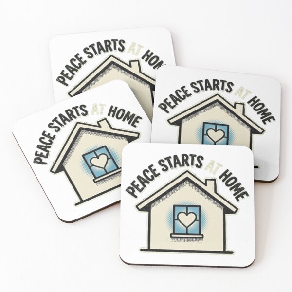 Item preview, Peace Starts at Home – Family Values Quote Design designed and sold by RokomariFabric.