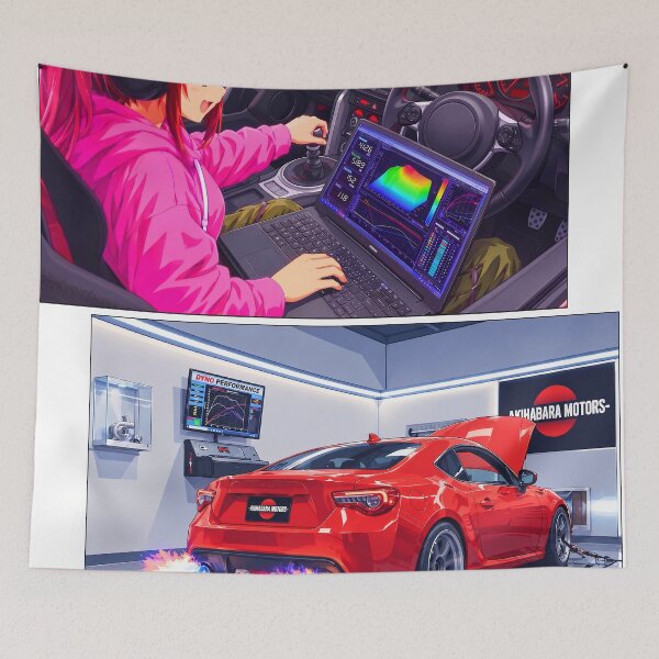 Item preview, JDM Dyno Tune: Anime Mechanic Girl PINK & Red GT86 designed and sold by AKIHABARAMOTORS.