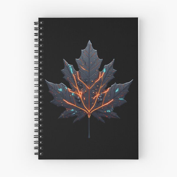 Item preview, Cybernetic Maple Leaf - Autumn Neon and Gold Energy designed and sold by Cyber Gold Studio.