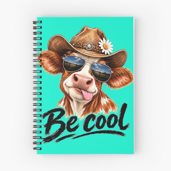 Item preview, Be Cool – Cute Cow Wearing Cowboy Hat and Sunglasses Funny Farm Animal Art designed and sold by Evelashop.