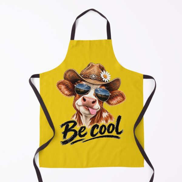 Item preview, Be Cool – Cute Cow Wearing Cowboy Hat and Sunglasses Funny Farm Animal Art designed and sold by Evelashop.