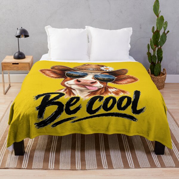 Item preview, Be Cool – Cute Cow Wearing Cowboy Hat and Sunglasses Funny Farm Animal Art designed and sold by Evelashop.