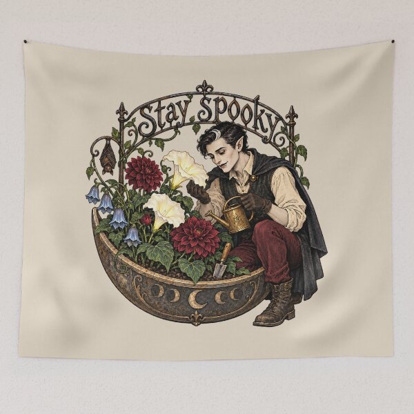 Item preview, Stay Spooky Gothic Vampire Gardener Moon Garden designed and sold by MythicCotton.