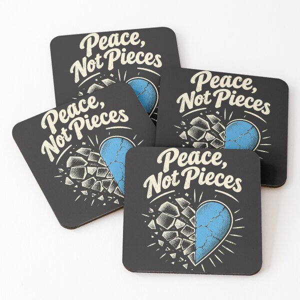 Item preview, Peace, Not Pieces – Clever Wordplay Quote Design designed and sold by RokomariFabric.