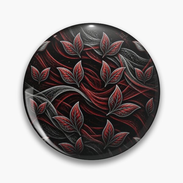 Item preview, Gothic Crimson Leaves - 3D Metallic Red and Silver Abstract Pattern designed and sold by Breezes-of-Ida.