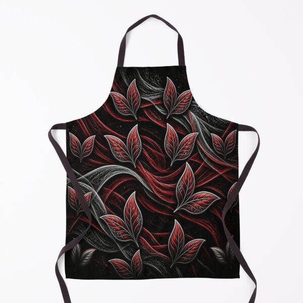 Item preview, Gothic Crimson Leaves - 3D Metallic Red and Silver Abstract Pattern designed and sold by Breezes-of-Ida.