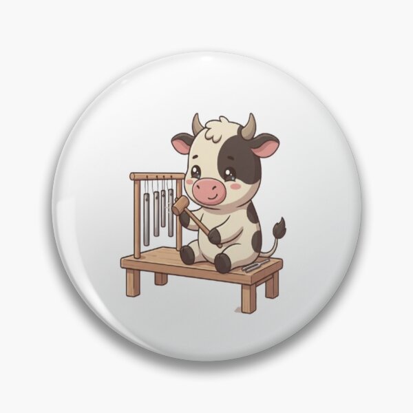 Item preview, Cute Cow Playing Chime Instrument designed and sold by Ella_Sketch.