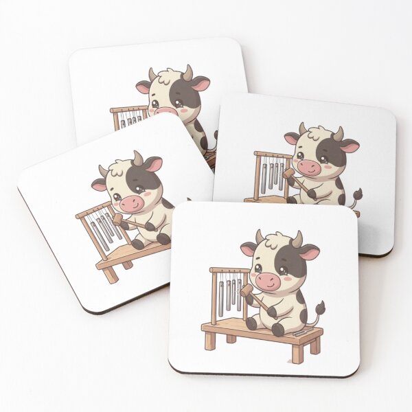 Item preview, Cute Cow Playing Chime Instrument designed and sold by Ella_Sketch.