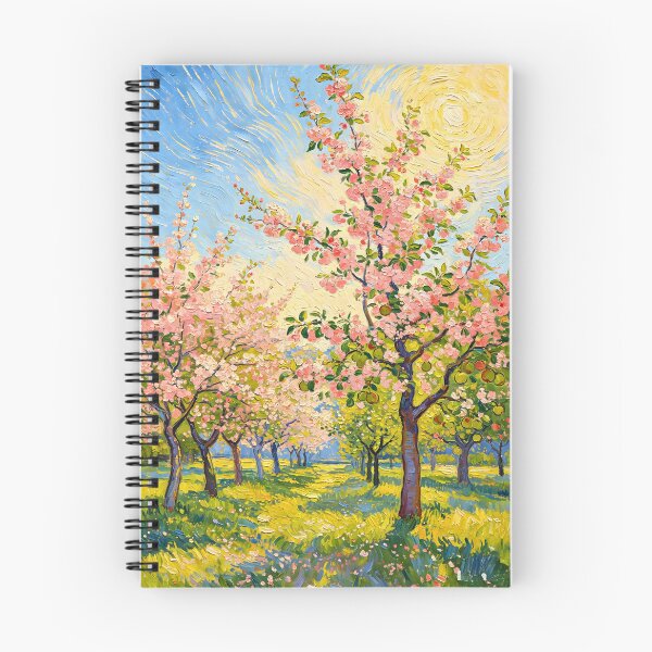 Item preview, Blossom Orchard Art Print, Van Gogh Style Spring Tree Wall Art, Cozy Floral Landscape, Soft Pastel Home Decor, designed and sold by GeorgyCrafts.