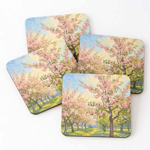 Item preview, Blossom Orchard Art Print, Van Gogh Style Spring Tree Wall Art, Cozy Floral Landscape, Soft Pastel Home Decor, designed and sold by GeorgyCrafts.