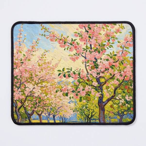 Item preview, Blossom Orchard Art Print, Van Gogh Style Spring Tree Wall Art, Cozy Floral Landscape, Soft Pastel Home Decor, designed and sold by GeorgyCrafts.
