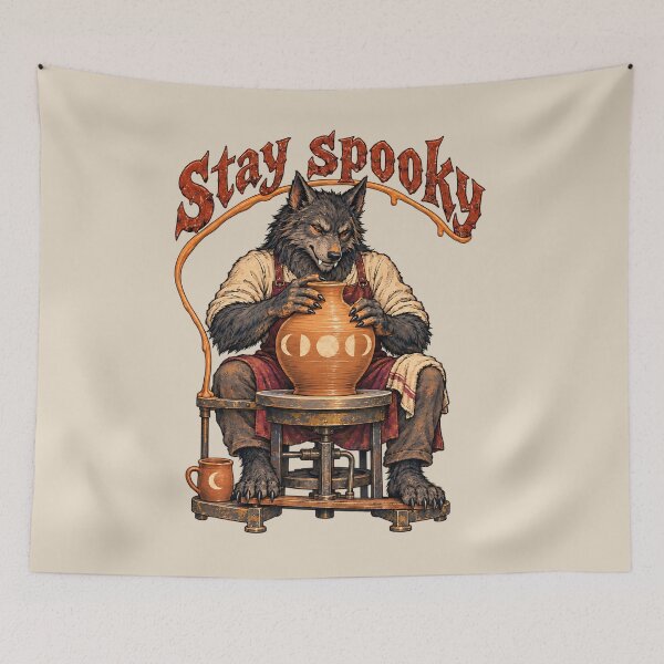 Item preview, Stay Spooky Werewolf Potter Clay Crafting designed and sold by MythicCotton.