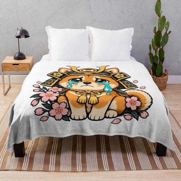 Item preview, Shiba Samurai Crying Cherry Blossom Anime designed and sold by nortowelcomics.