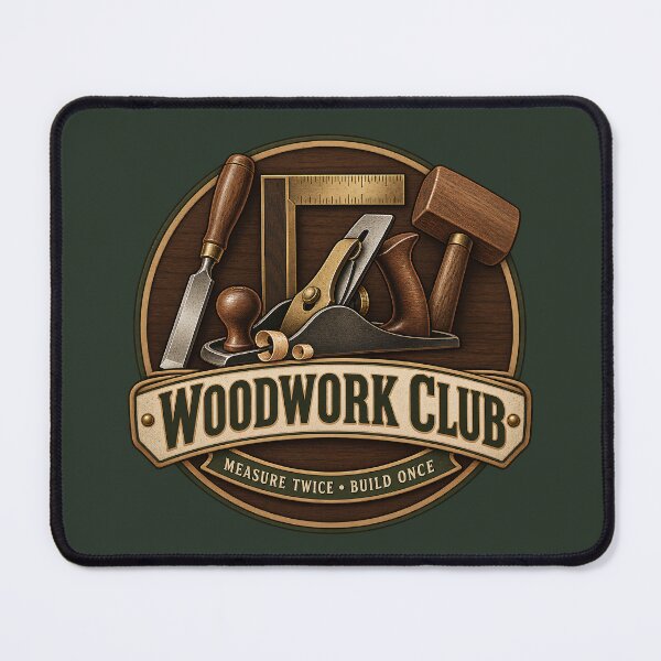 Item preview, Vintage Woodwork Club Carpenter Tools Design designed and sold by Mostafa Studio.