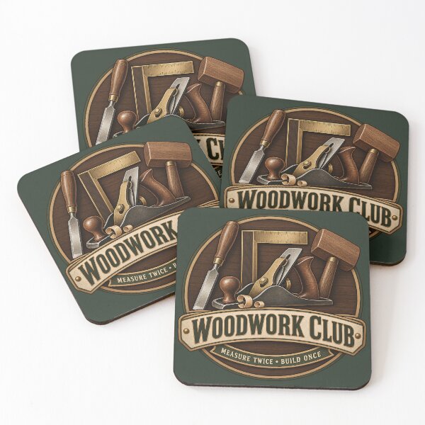 Item preview, Vintage Woodwork Club Carpenter Tools Design designed and sold by Mostafa Studio.