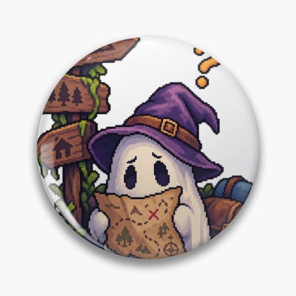 Item preview, Confused Ghost Adventurer – Cute Fantasy Pixel Art designed and sold by Handmade--Heaven.