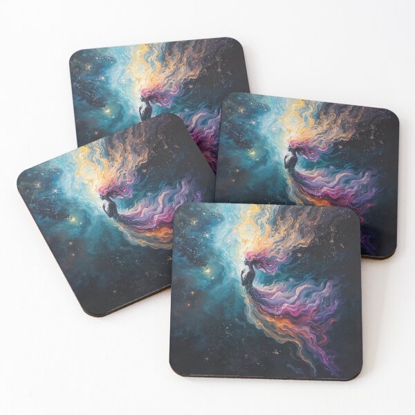 Item preview, Swirling blue, gold, pink and purple cosmic energies designed and sold by ArcaneVisionArt.