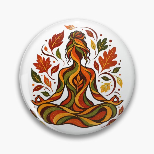 Item preview, Autumn Yoga Lotus Pose Leaves Mindfulness designed and sold by nortowelcomics.