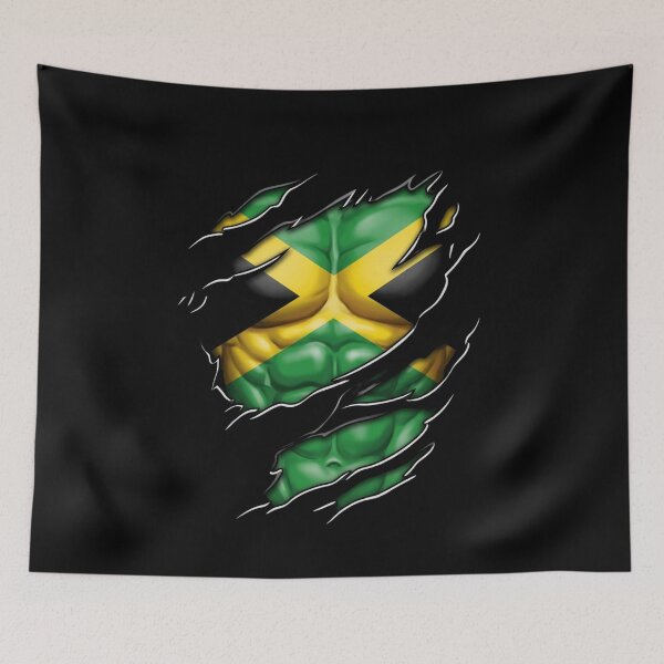 Item preview, Jamaica Flag Ripped Muscles Patriotic Jamaican  designed and sold by RastaColors.