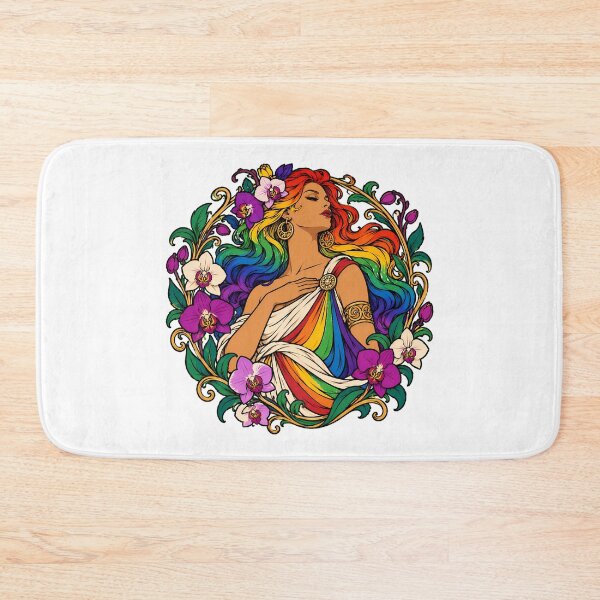 Item preview, Pride Goddess Flowing Orchid Profile LGBTQ Ally designed and sold by nortowelcomics.