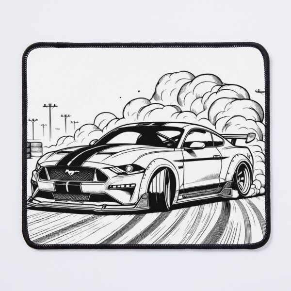 Item preview, American Muscle Drift – Mustang Street Racing Ink Art designed and sold by aloksahu123.