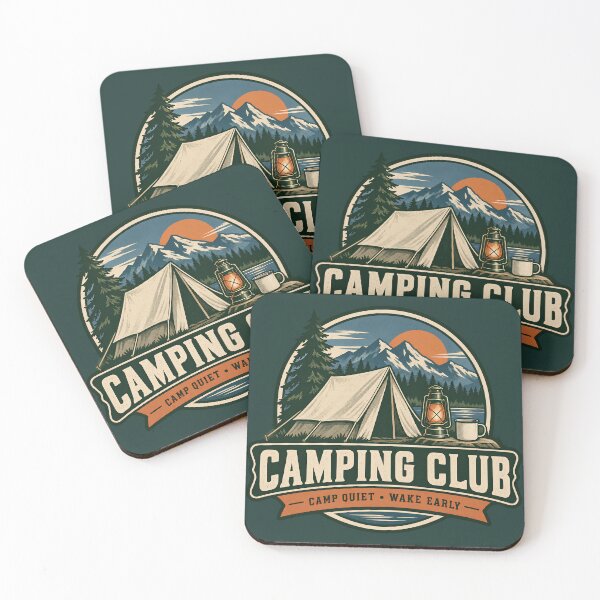 Item preview, Vintage Camping Club Mountain Outdoor Design designed and sold by Mostafa Studio.