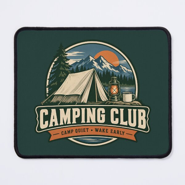 Item preview, Vintage Camping Club Mountain Outdoor Design designed and sold by Mostafa Studio.