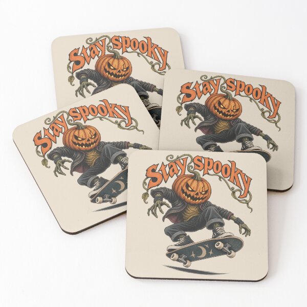 Item preview, Stay Spooky Skateboarding Pumpkin Monster designed and sold by MythicCotton.