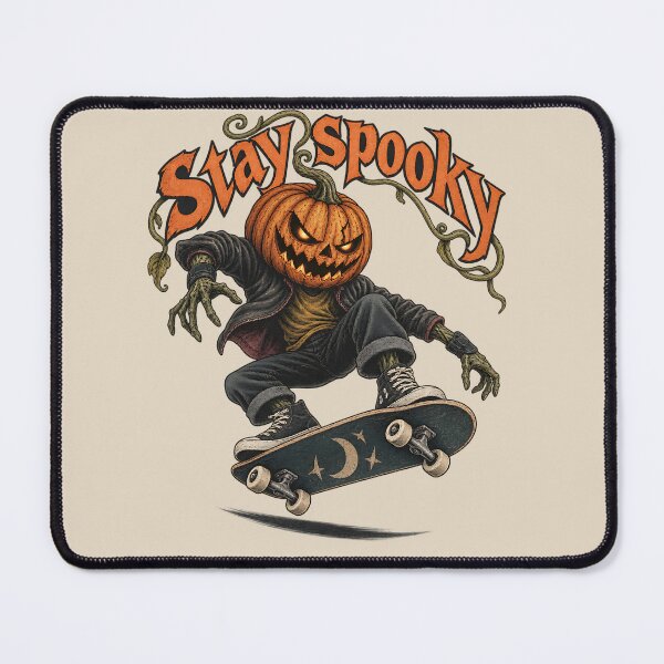 Item preview, Stay Spooky Skateboarding Pumpkin Monster designed and sold by MythicCotton.