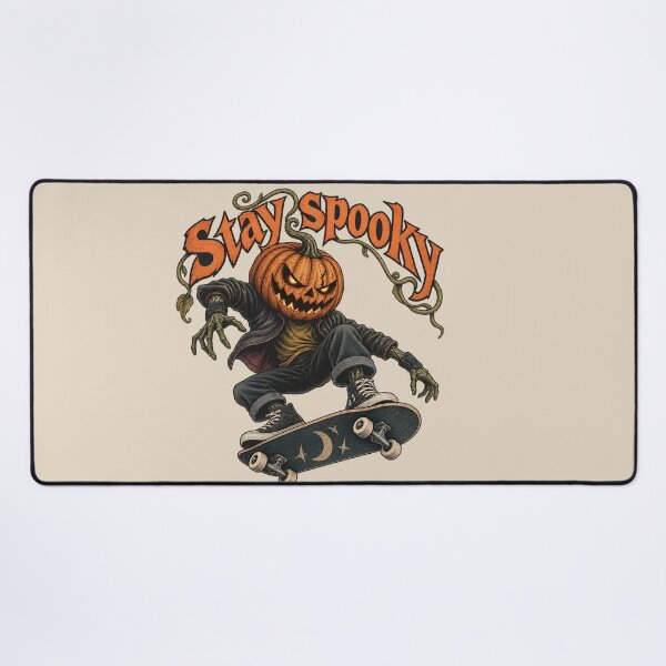 Item preview, Stay Spooky Skateboarding Pumpkin Monster designed and sold by MythicCotton.