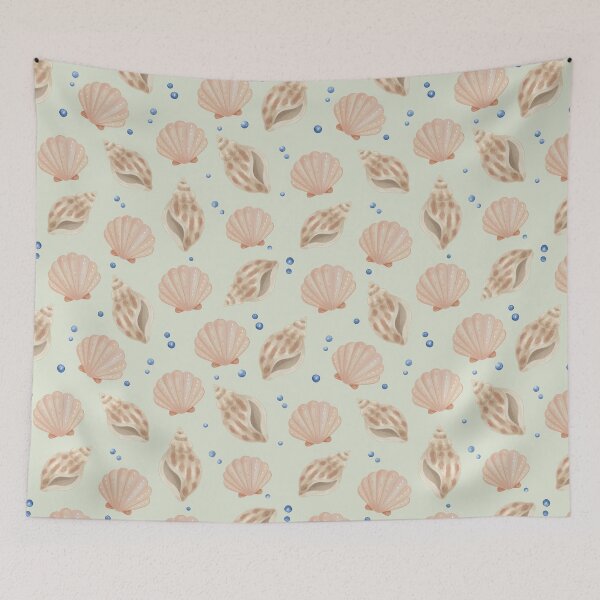 Item preview, Watercolor Seashell Coastal Pattern designed and sold by SheHood.