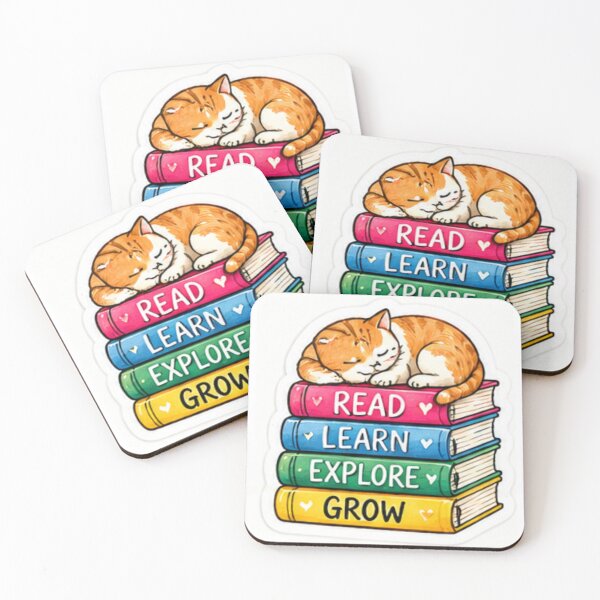 Item preview, Read Learn Explore Grow Books Cat designed and sold by LearnFunStore.