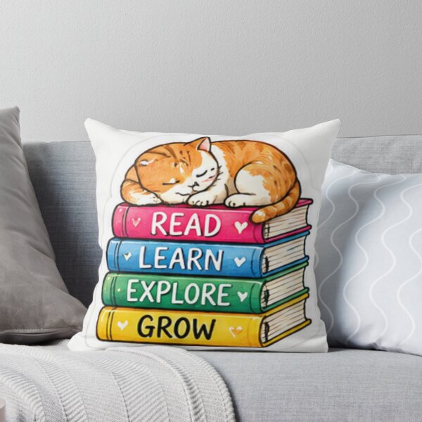 Item preview, Read Learn Explore Grow Books Cat designed and sold by LearnFunStore.