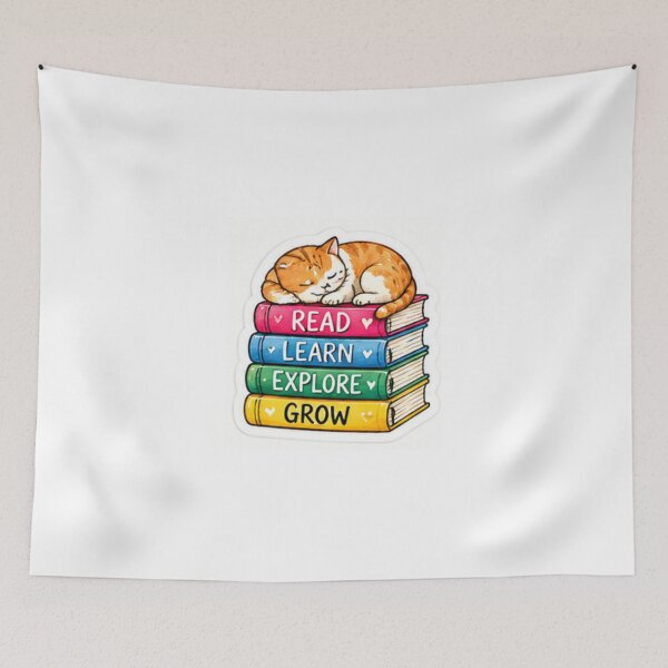 Item preview, Read Learn Explore Grow Books Cat designed and sold by LearnFunStore.