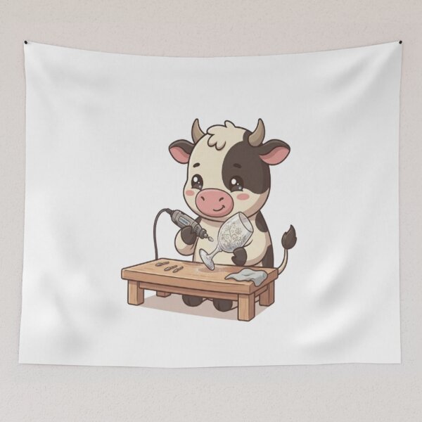 Item preview, Cute Cow Engraving Glass Goblet designed and sold by Ella_Sketch.