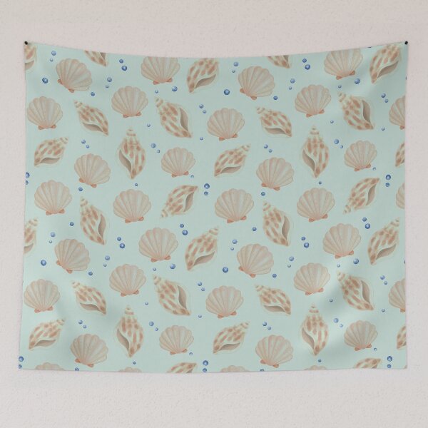 Item preview, Watercolor Seashell Coastal Pattern designed and sold by SheHood.