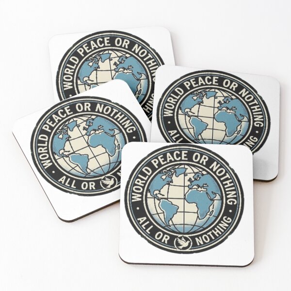 Item preview, World Peace or Nothing – Bold Idealistic Quote Design designed and sold by RokomariFabric.