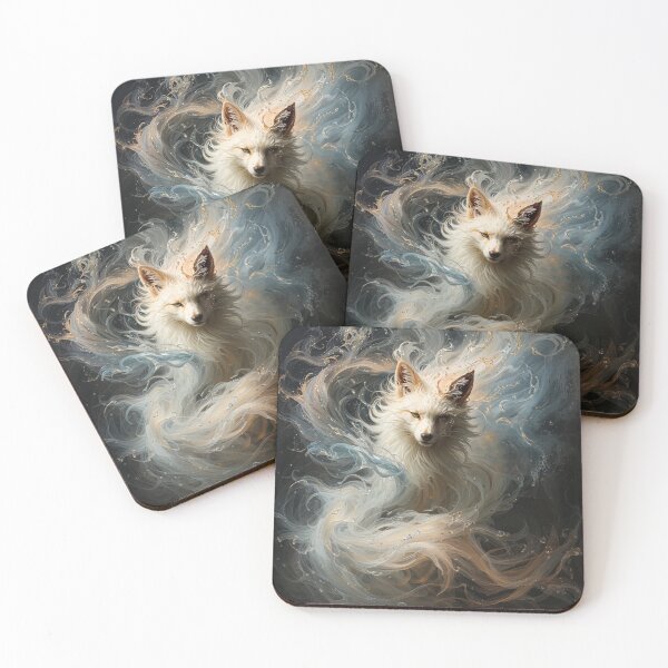 Item preview, white fox surrounded by flowing smoke designed and sold by ArcaneVisionArt.