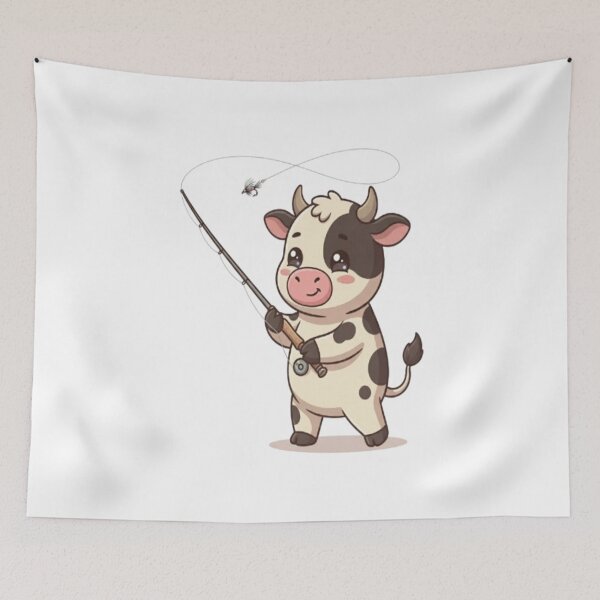 Item preview, Cute Cow Fishing Fly Rod designed and sold by Ella_Sketch.