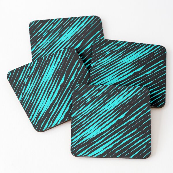 Item preview, Black and Light Blue Slanted Organic Stripe Pattern | Dark Minimal Alt Aesthetic with sky blue | Dark Feminine Y2K with light blue designed and sold by dfly-creations.