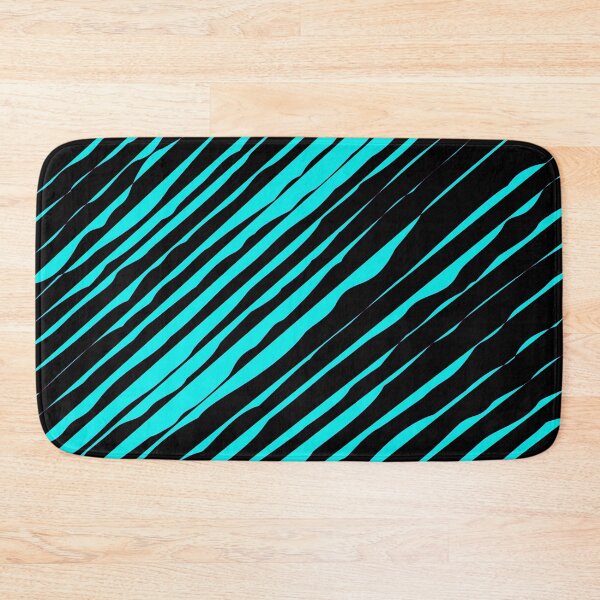 Item preview, Black and Light Blue Slanted Organic Stripe Pattern | Dark Minimal Alt Aesthetic with sky blue | Dark Feminine Y2K with light blue designed and sold by dfly-creations.