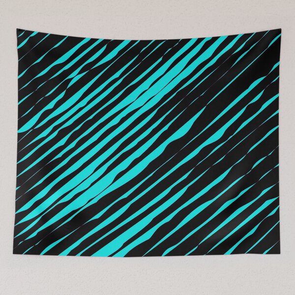Item preview, Black and Light Blue Slanted Organic Stripe Pattern | Dark Minimal Alt Aesthetic with sky blue | Dark Feminine Y2K with light blue designed and sold by dfly-creations.