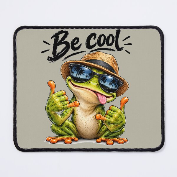 Item preview, Be Cool – Cute Frog Wearing Straw Hat and Sunglasses Funny Animal Art designed and sold by Evelashop.