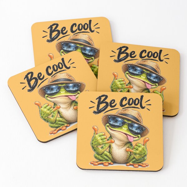 Item preview, Be Cool – Cute Frog Wearing Straw Hat and Sunglasses Funny Animal Art designed and sold by Evelashop.