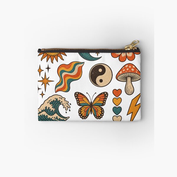 Item preview, Vintage Retro Pattern Collection – Sun Moon Flowers Rainbow Mushroom designed and sold by ElegantPeople.