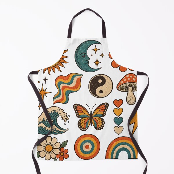 Item preview, Vintage Retro Pattern Collection – Sun Moon Flowers Rainbow Mushroom designed and sold by ElegantPeople.