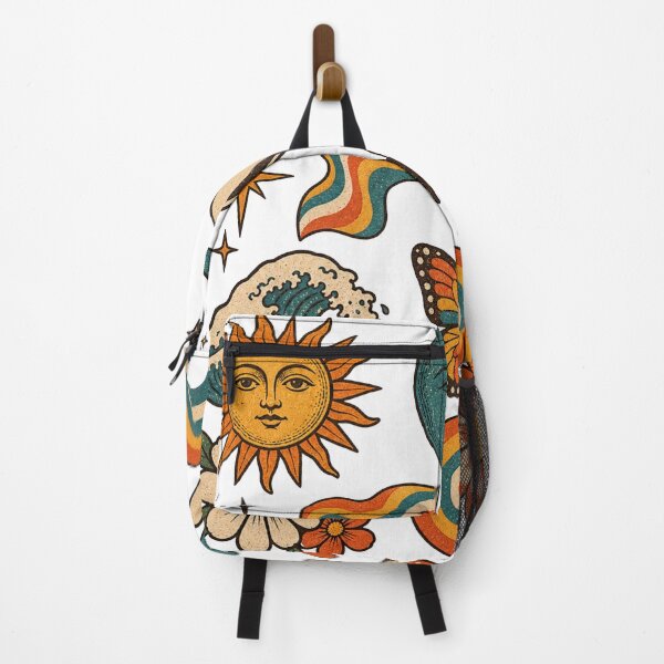 Item preview, Vintage Retro Pattern Collection – Sun Moon Flowers Rainbow Mushroom designed and sold by ElegantPeople.
